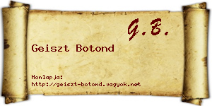Geiszt Botond névjegykártya